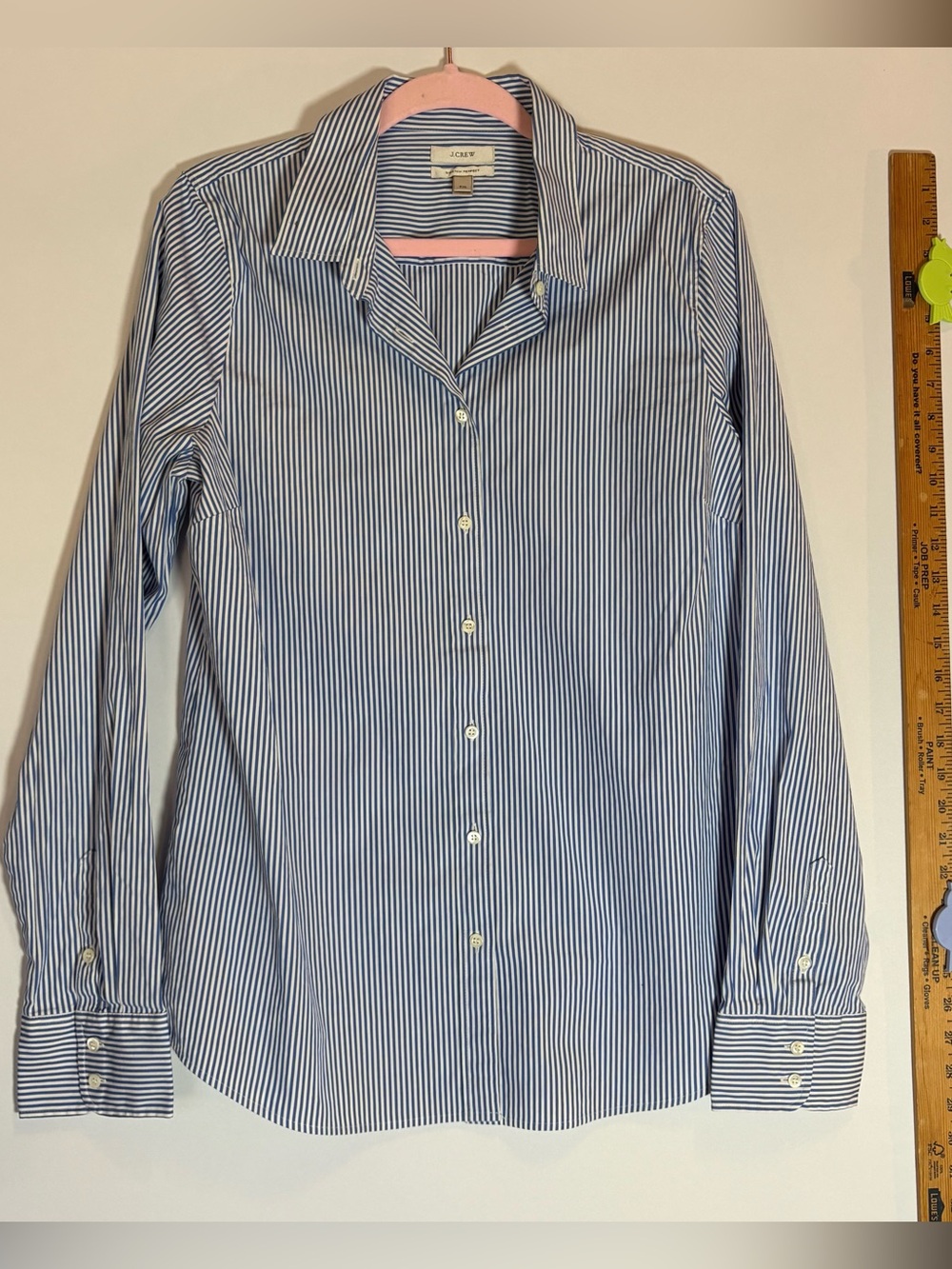 J. Crew Blue and White Pinstripe  Long Sleeves Dress Shirt Tall XL